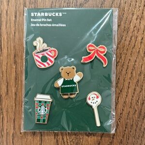 Starbucks holiday enamel pin set